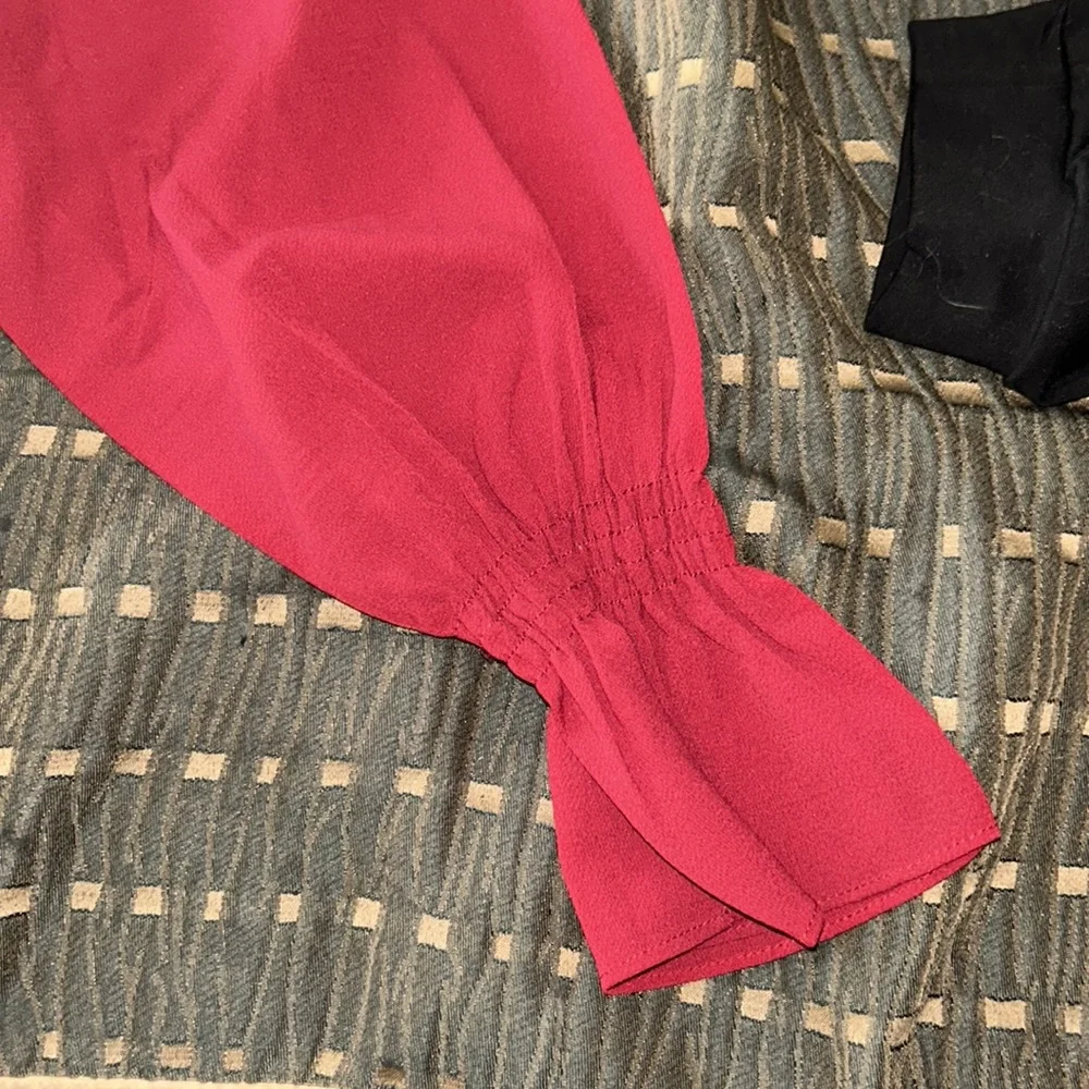 Red Ruffle Wrap Dress - Picture 3 of 6